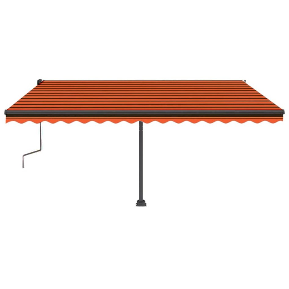 Toldo de pie retráctil manual naranja y marrón 450x350