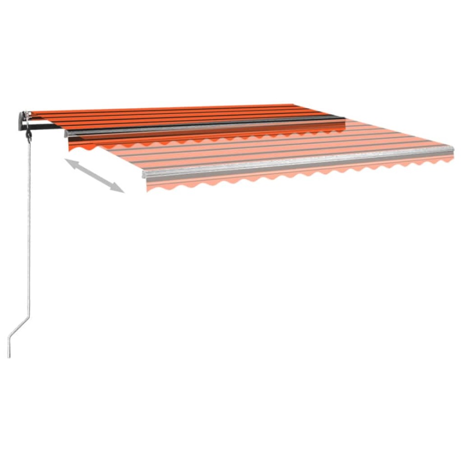 Toldo de pie retráctil manual naranja y marrón 450x350