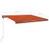 Toldo de pie retráctil manual naranja y marrón 450x350