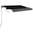 Toldo de pie retráctil manual gris antracita 350x250