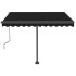 Toldo de pie retráctil manual gris antracita 350x250