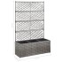 Enrejado y arriate 3 macetas ratán sintético gris 83x30x130