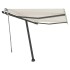 Toldo de pie retráctil manual crema 300x250