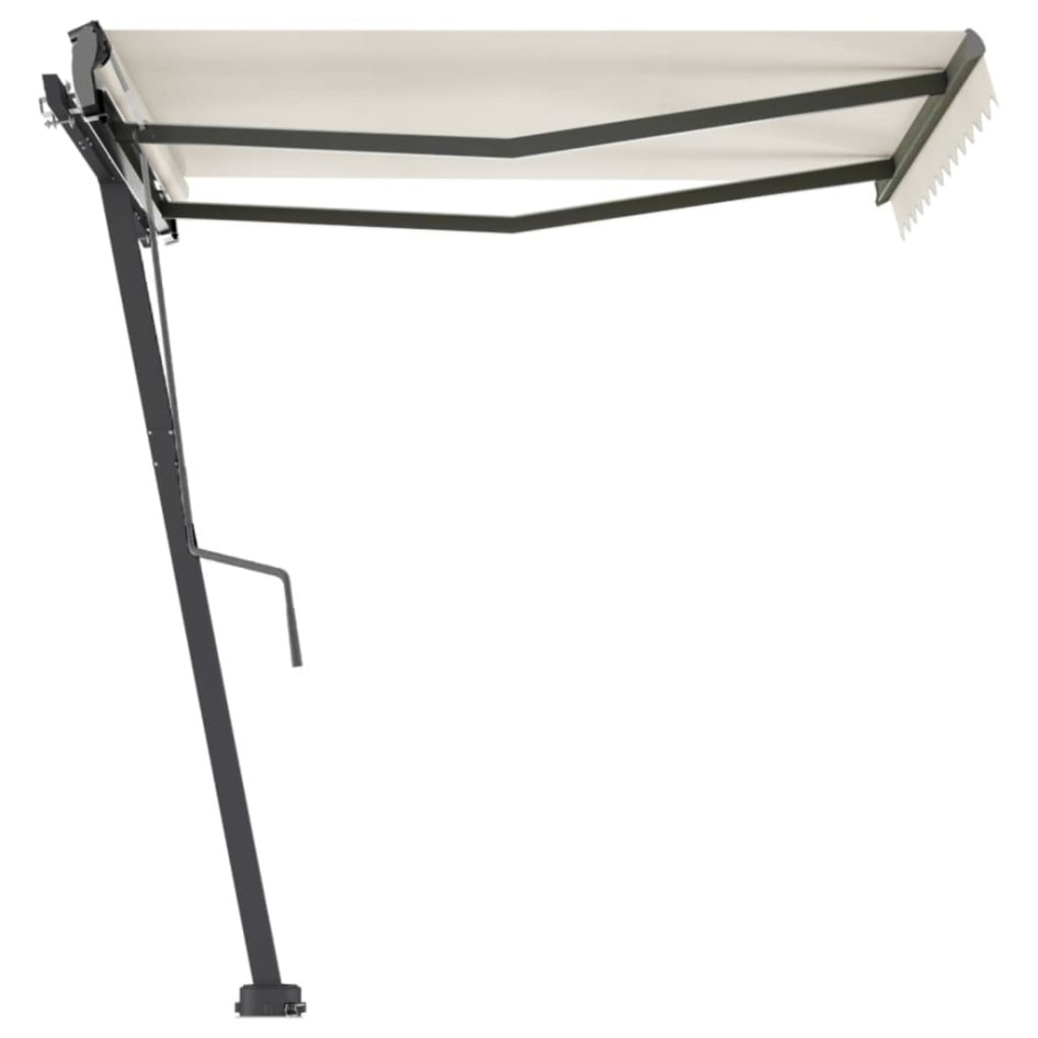 Toldo de pie retráctil manual crema 300x250