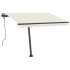 Toldo de pie retráctil manual crema 300x250