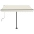 Toldo de pie retráctil manual crema 300x250