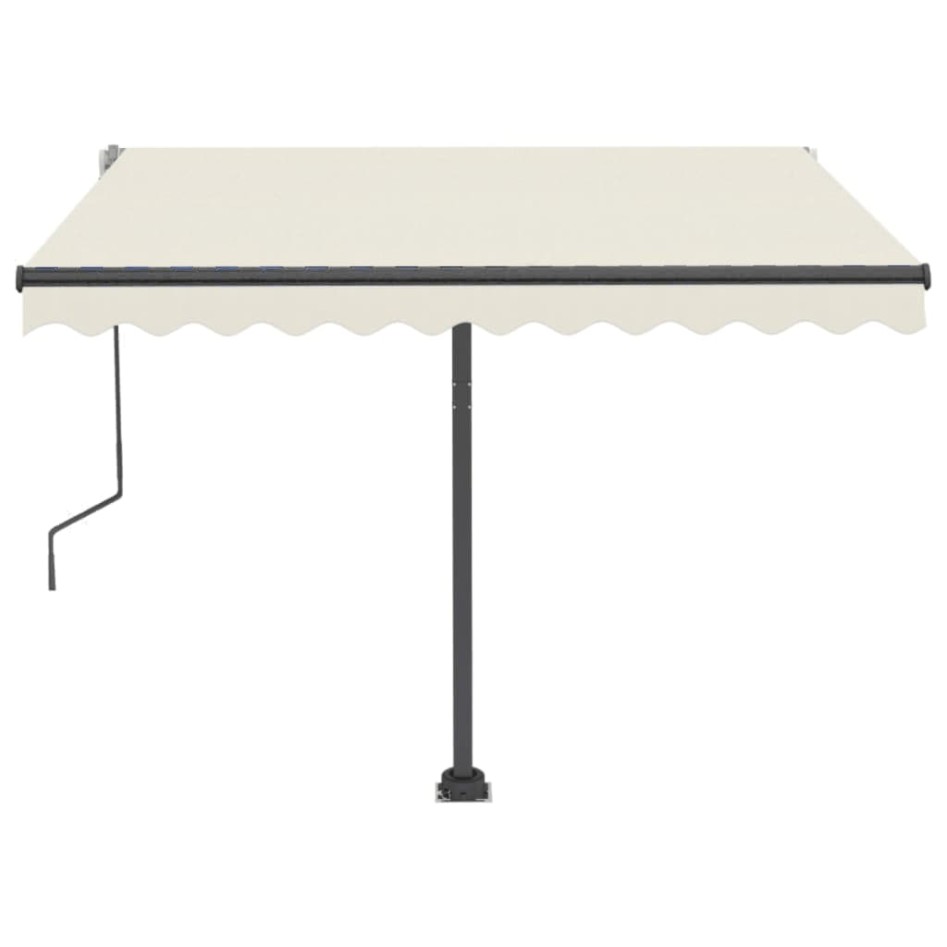 Toldo de pie retráctil manual crema 300x250