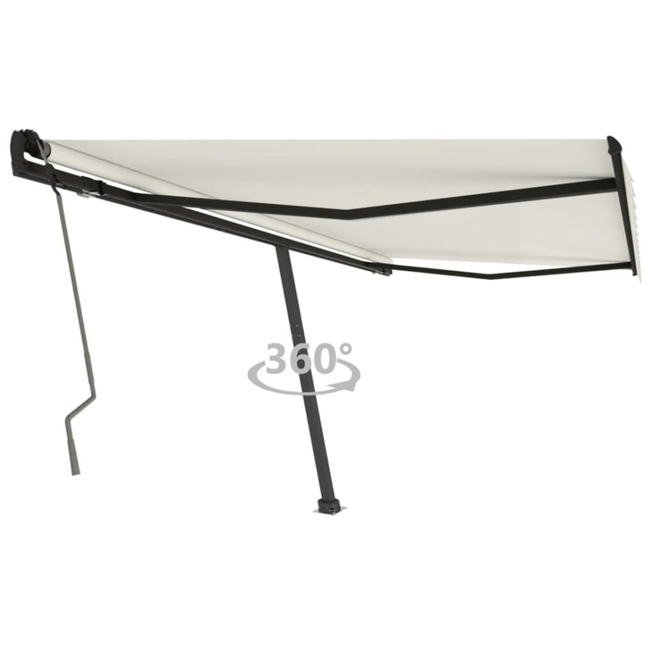 Toldo de pie retráctil manual crema 450x350