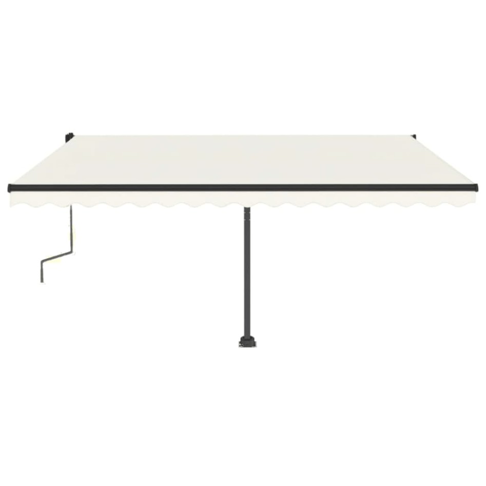 Toldo de pie retráctil manual crema 450x350