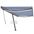 Toldo retráctil manual con luz LED azul y blanco 500x350