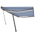 Toldo retráctil manual con luz LED azul y blanco 500x350