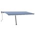 Toldo retráctil manual con luz LED azul y blanco 500x350