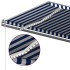Toldo retráctil manual con luz LED azul y blanco 500x350