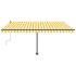 Toldo de pie retráctil manual amarillo y blanco 400x300