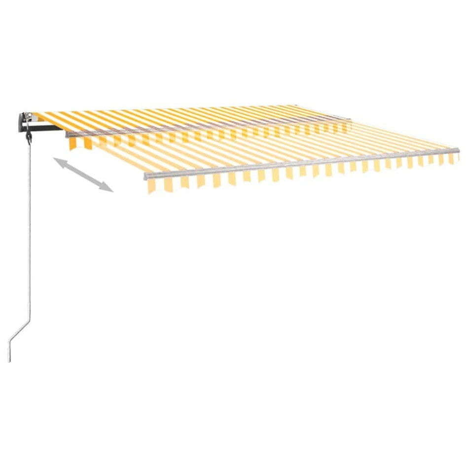 Toldo de pie retráctil manual amarillo y blanco 400x300