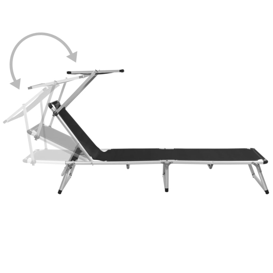 Tumbona plegable con techo aluminio y textileno