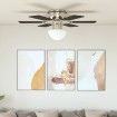 Ventilador de techo adornado con lámpara 82 cm marrón oscuro
