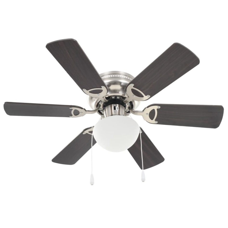 Ventilador de techo adornado con lámpara 82 cm marrón