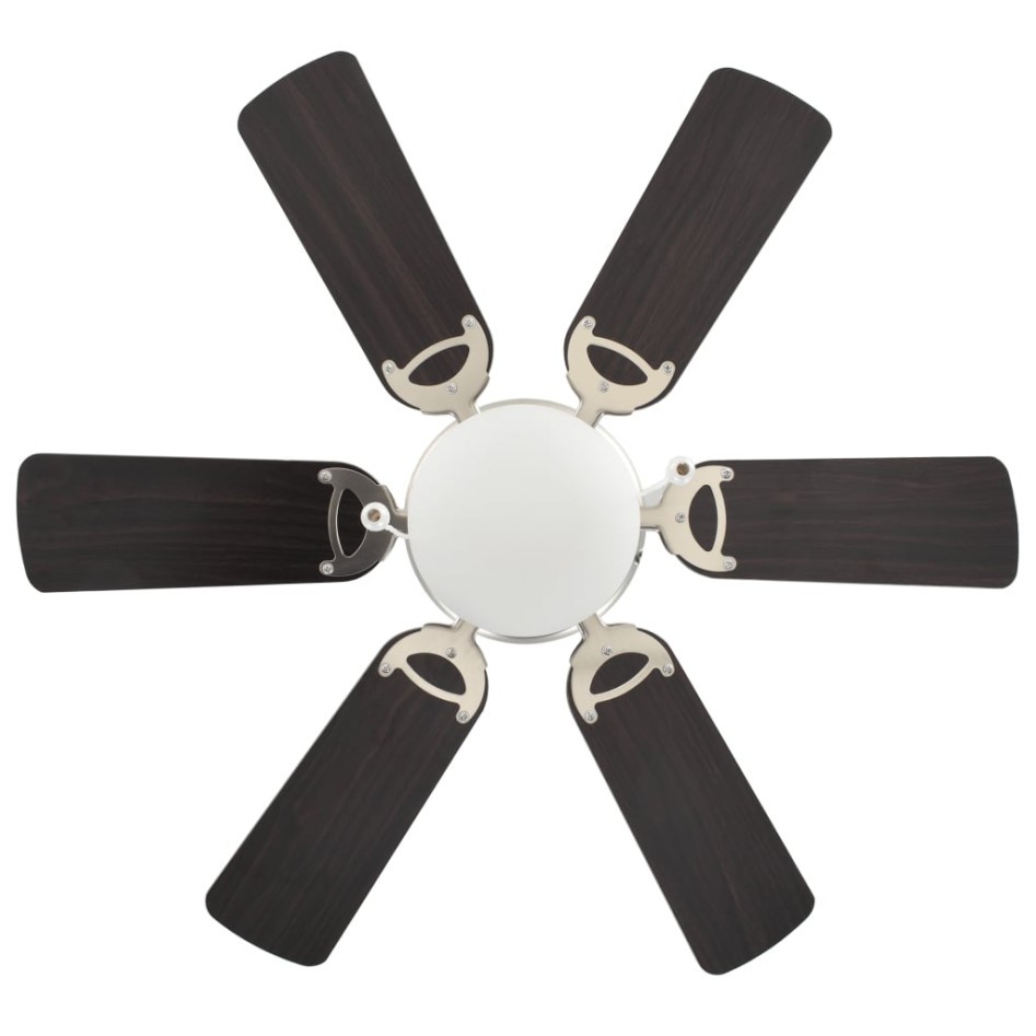 Ventilador de techo adornado con lámpara 82 cm marrón