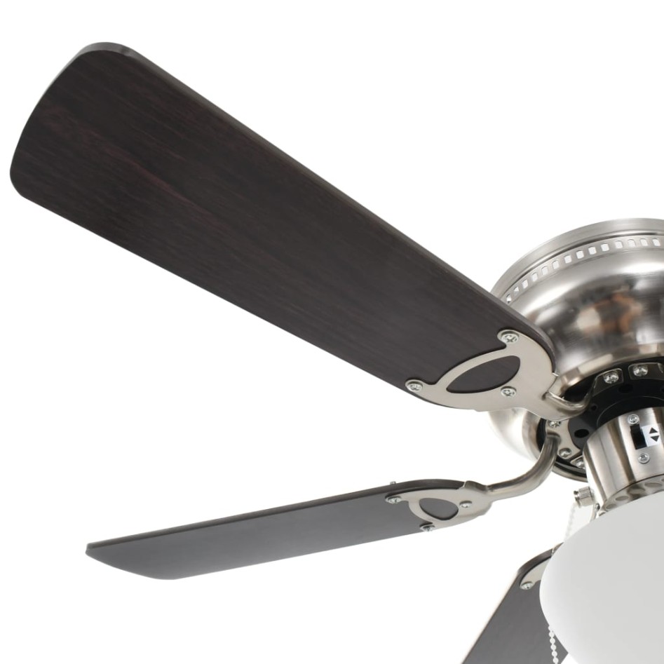 Ventilador de techo adornado con lámpara 82 cm marrón