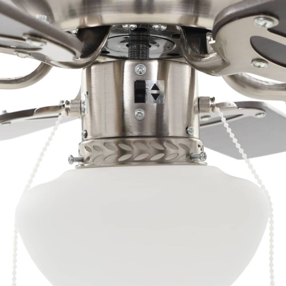 Ventilador de techo adornado con lámpara 82 cm marrón