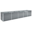 Arriate de jardín de acero galvanizado gris 400x80x77 cm