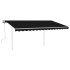Toldo retráctil manual con luz LED gris antracita 4,5x3
