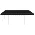 Toldo retráctil manual con luz LED gris antracita 4,5x3