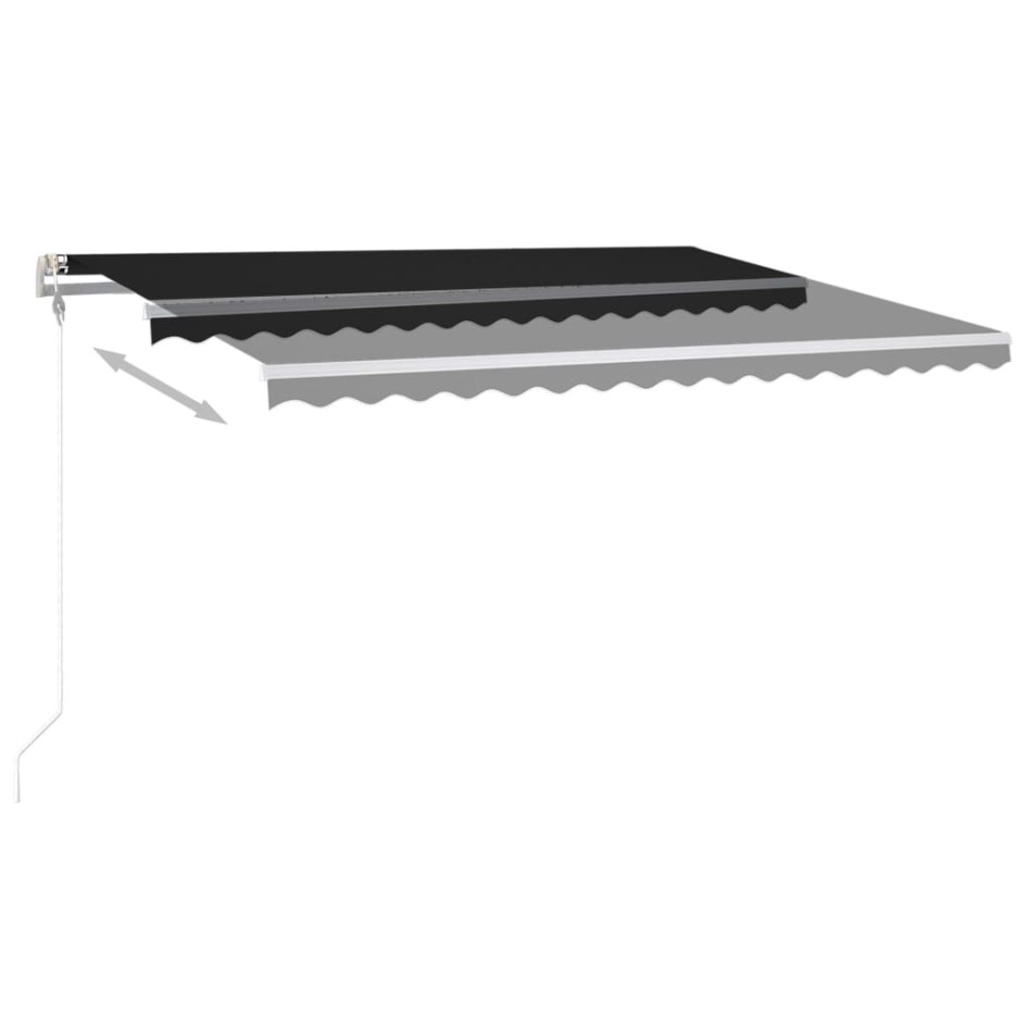 Toldo retráctil manual con luz LED gris antracita 4,5x3