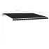 Toldo retráctil manual con luz LED gris antracita 4,5x3