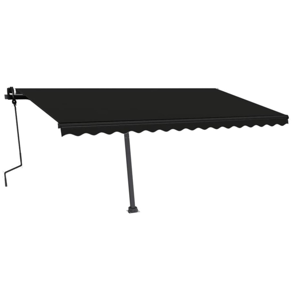 Toldo de pie retráctil manual gris antracita 450x300