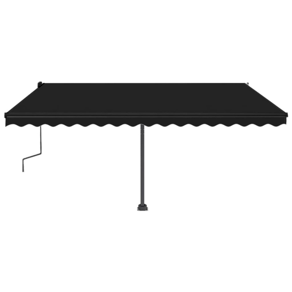 Toldo de pie retráctil manual gris antracita 450x300