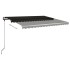 Toldo de pie retráctil manual gris antracita 450x300