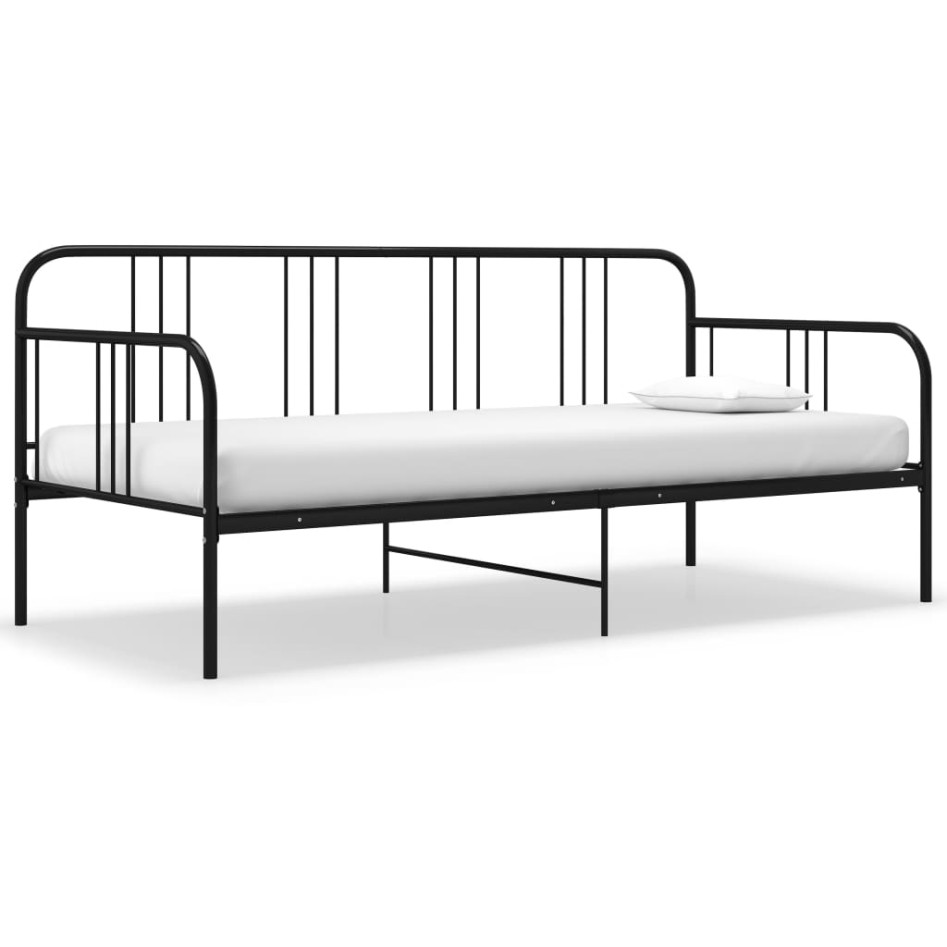 Estructura de sofá cama sin colchón metal negro 90x200