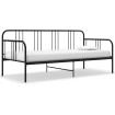 Estructura de sofá cama sin colchón metal negro 90x200 cm