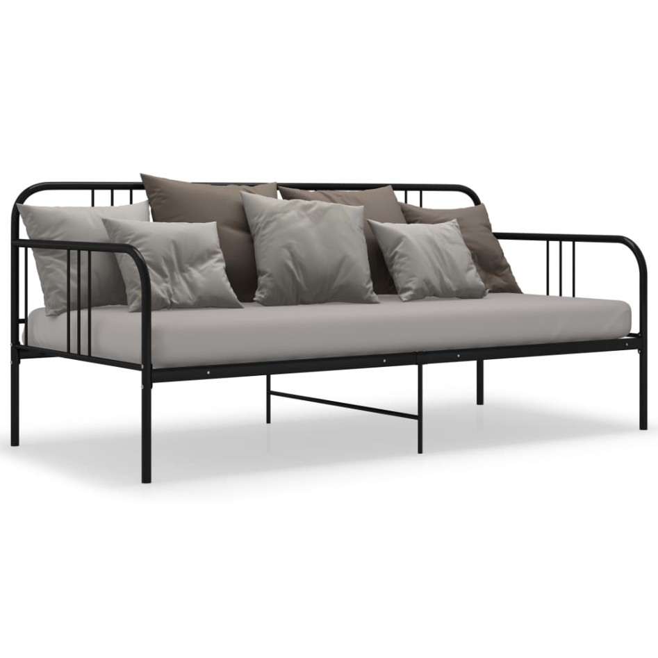 Estructura de sofá cama sin colchón metal negro 90x200
