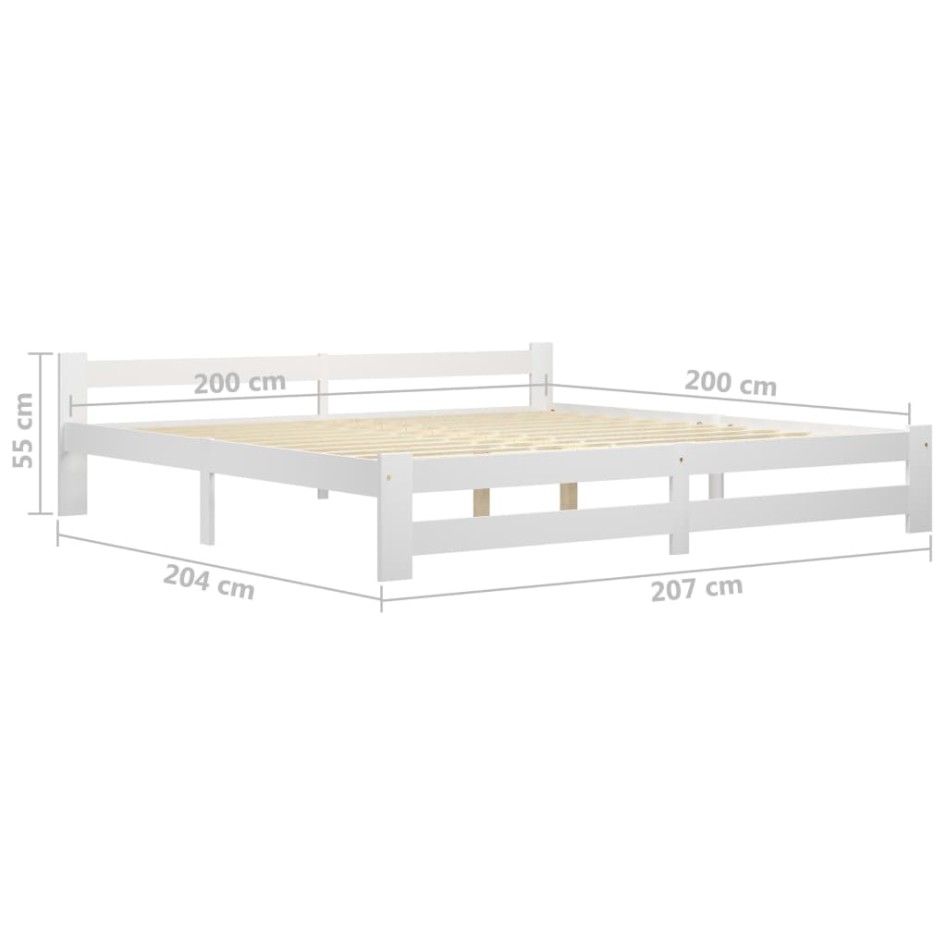 Estructura de cama sin colchón madera maciza de pino 200x200