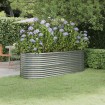 Jardinera de acero recubrimiento en polvo plateado 224x80x68 cm