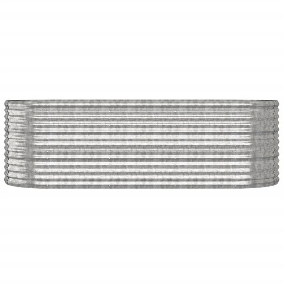 Jardinera de acero recubrimiento en polvo plateado 224x80x68