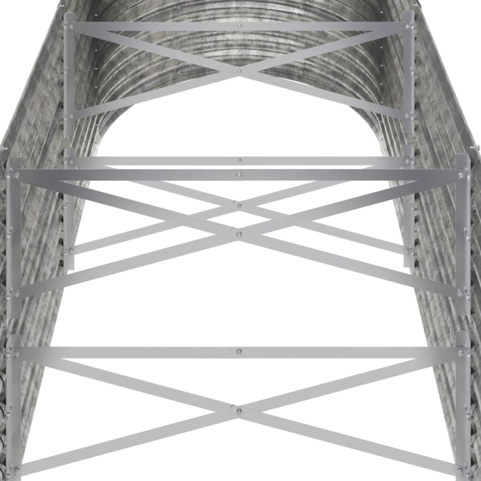 Jardinera de acero recubrimiento en polvo plateado 224x80x68