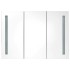Mueble de baño con espejo LED blanco brillante 89x14x62