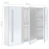 Mueble de baño con espejo LED blanco brillante 89x14x62