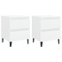 Mesitas de noche 2 uds madera contrachapada blanco 40x35x50