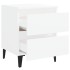 Mesitas de noche 2 uds madera contrachapada blanco 40x35x50