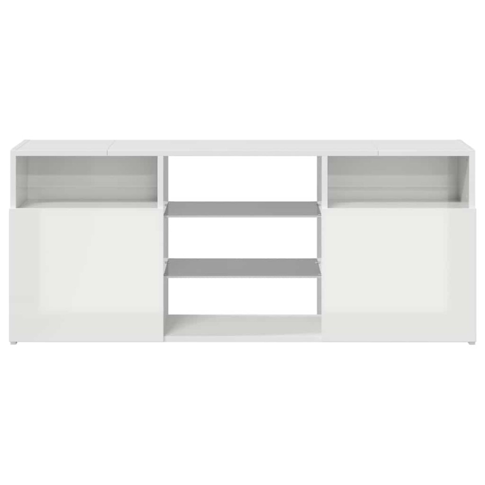 Mueble de TV con luces LED blanco brillante 120x30x50