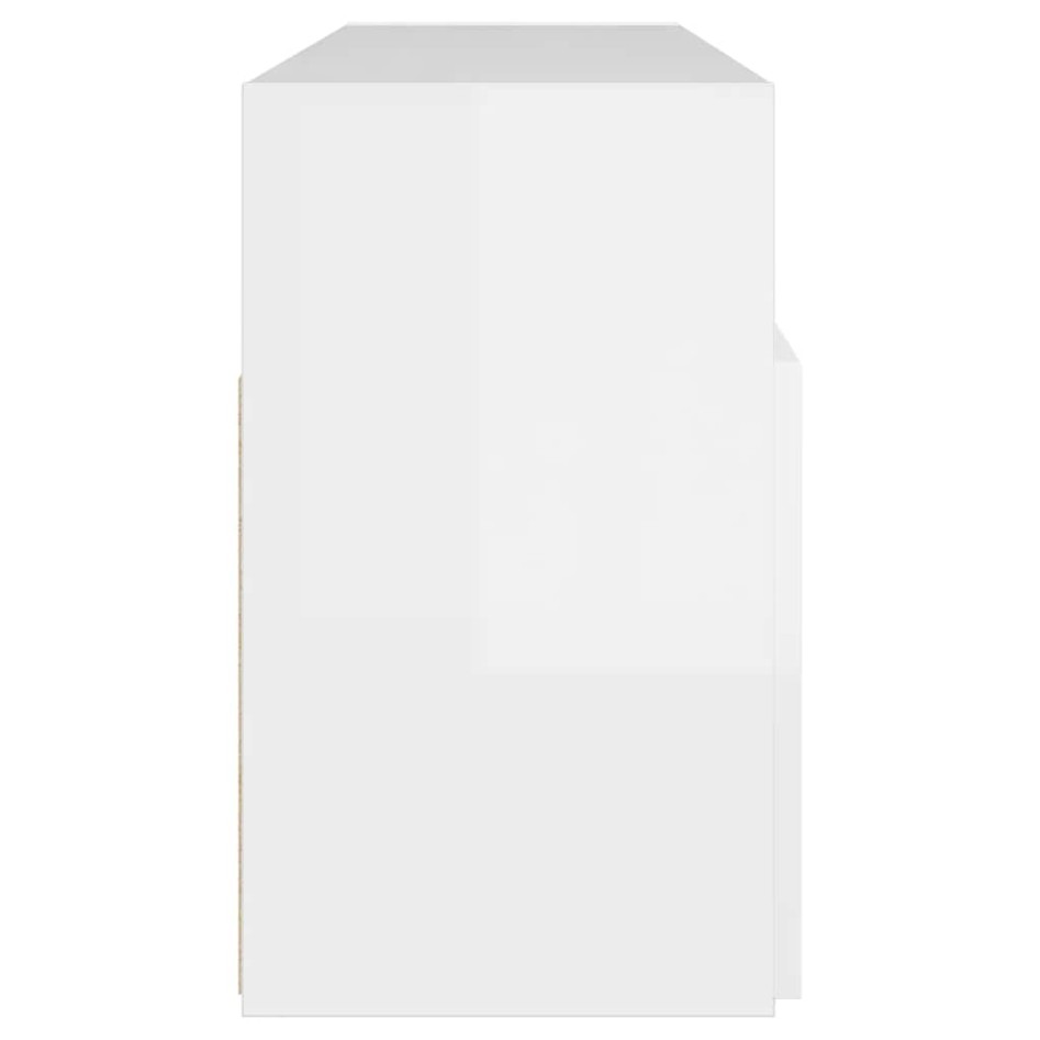 Mueble de TV con luces LED blanco brillante 120x30x50