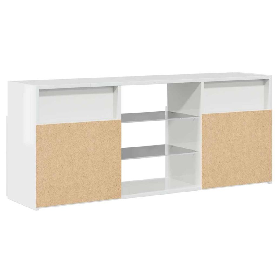 Mueble de TV con luces LED blanco brillante 120x30x50