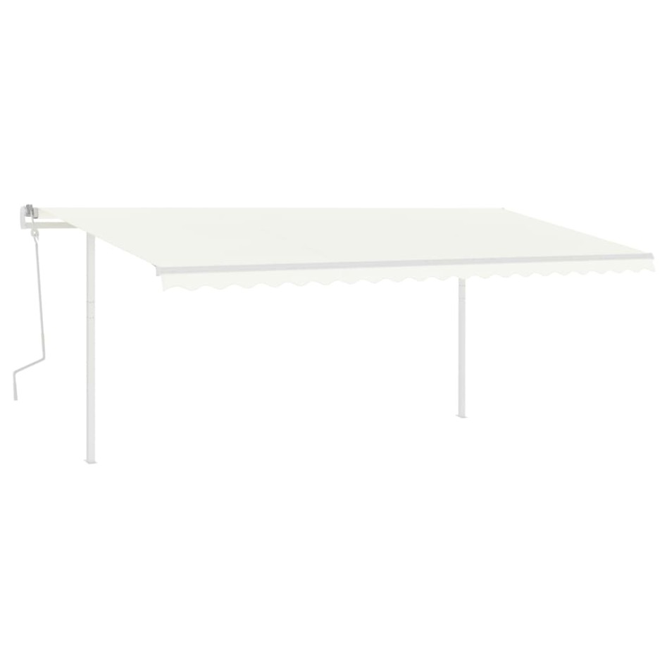 Toldo manual retráctil con luz LED crema 5x3,5