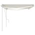 Toldo manual retráctil con luz LED crema 5x3,5