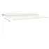Toldo manual retráctil con luz LED crema 5x3,5